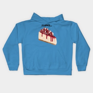 I Love Cheesecake Art Kids Hoodie